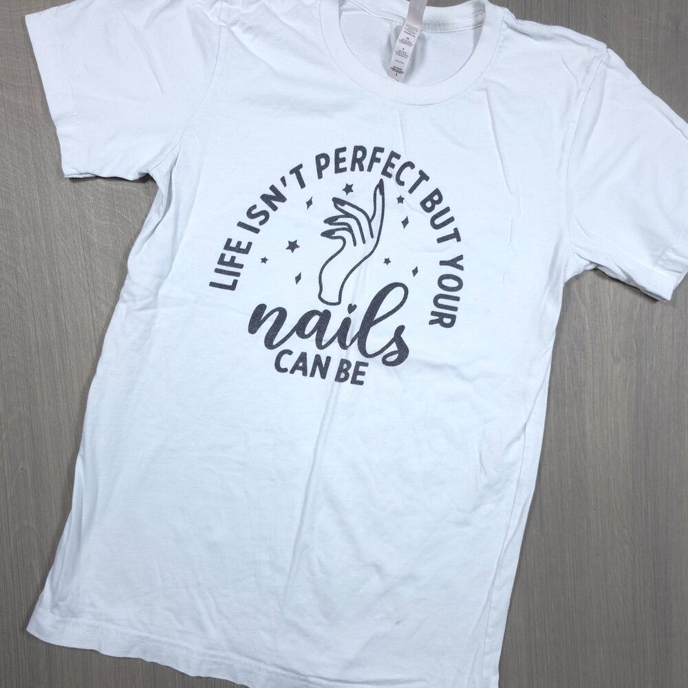 Bella Canvas Graphic T Shirt Small S White Nails Can Be Perfect.